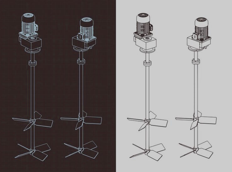 میکسر الکتروموتور گیربکسی دو طبقه مولتی استیج